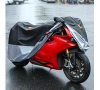 Telo Coprimoto Impermeabile, per Yamaha XJ6 XJ6F XJ6N Diversion 2009-2015, Antipolvere e Antipioggia, in Tessuto Oxford Esterni, con Fori Serratura, per Tutte Le Stagioni,Black Silver-M