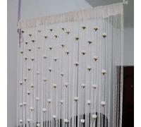 Telo copriporta,Telo porta anteriore, Elegante drappo per porta, Pannello per finestra, tende in filo con disegno a rosa, divisorio per la stanza con nappe per telaio della , decorazione per la c