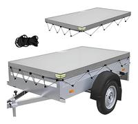 Telo copririmorchio impermeabile, Oxford con bordi rinforzati e corde, for rimorchi for auto, strisce riflettenti for la sicurezza notturna(grigio,M)