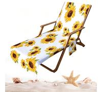 Telo Coprisdraio,210x74 cm Microfibra Asciugatura Rapida Pieghevole - Telo da Mare con Tasche | per Giardino Esterno, Prendisole, Terrazza, Spiaggia, Bordo Piscina e Vacanza al Resort