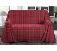 Telo Copritutto Copridivano Copriletto Scozia Rosso Beige 100% Cotone 9 Misure