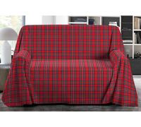 Telo Copritutto Copridivano Copriletto Scozia Rosso Beige 100% Cotone 9 Misure
