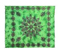 Telo Copritutto Grande Pavone 100% Cotone Indiano Stampato 210x240 cm Verde