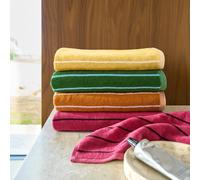 Telo da bagno a righe, in spugna velours 500g, MARINI Verde 70 x 140 cm