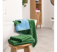 Telo da bagno a righe, spugna velour 500g, MARINI Verde 50 x 100 cm