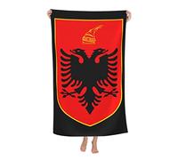 Telo Da Mare Stemma Dell'Albania Telo Da Doccia Morbidi Asciugamani Leggero Asciugamano Sauna Per Bagni Sauna Nuoto,80X130Cm