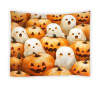 Telo Da Parete Halloween Ghost Cute Funny Cartoon Ghosts Horror Pumpkin Abstract Spooky Holiday Non Sbiadisce Facilmente Arazzo Da Parete Decorazione Per Libreria Camera Da Letto M