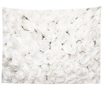 Telo Da Parete White Roses Flowers Flower Non Sbiadisce Facilmente Arazzo Soffitto Arte Per Soggiorno Camera Da Letto L