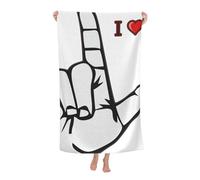Telo da spiaggia con linguaggio dei segni "Ti amo", teli da spiaggia in microfibra, coperta tropicale oversize, grande, extra large, teli da piscina, asciugatura rapida, antisabbia, per donne, ragazz
