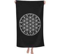 Telo da Spiaggia Fiore della Vita Geometria Sacra Asciugatura Rapida Telo Mare Resistente Leggero Teli da Bagno per Casa Nuoto Piscina 80X130Cm