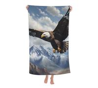 Telo da spiaggia Flying Bald Eagle in microfibra, teli da spiaggia, coperta tropicale oversize, grande, extra large, teli da piscina, asciugatura rapida, antisabbia, per donne, ragazze e bambini