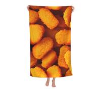 Telo da spiaggia Golden Chicken Nuggets, teli da spiaggia in microfibra, coperta tropicale oversize, grande, extra large, teli da piscina, asciugatura rapida, antisabbia, per donne, ragazze e bambini