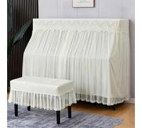 Telo di copertura completo per pianoforte inclusa la fodera per la sedia | Copertura completa per pianoforte antigraffio resistente polvere e umidità per soggiorno e studio(A,Stool cover one person)