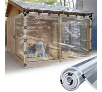 Telo di Copertura Impermeabile con Occhielli, in PVC Trasparente, Occhielli Ogni 30 cm, Effetto Vetro Morbido, per Mobili da Giardino, Piante, Gazebo(2*2m/6.6*6.6ft)