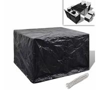 Telo di copertura impermeabile per mobili da giardino, 113 x 113 x 73 cm, resistente ai raggi UV, con 8 occhielli in alluminio e corda di fissaggio, adatto per set da 4 persone