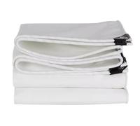 Telo di copertura in tela multifunzionale impermeabile resistente all'abrasione Resistenza allo strappo 1x2m, 1x2.5m, 3x3m Telo in tela con bordi rinforzati per tetto, campeggio, tenda, barca - Bianco