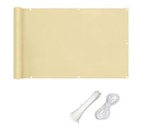 Telo di copertura per balcone, 0,8 x 7,5 m, resistente alle intemperie, con ventilazione, include corde di montaggio, ideale per giardino, terrazza e balcone, colore beige