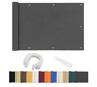 Telo di Copertura per Balcone 55x500 cm, Resistente alle intemperie, Leggero e Trasparente, Facile da installare con Fascette, Ideale per ringhiere da Giardino, Colore Antracite.