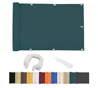 Telo di Copertura per Esterni per Balcone, 100x800 cm, Resistente al Vento e ai Raggi UV, Impermeabile, per Giardino, Colore Verde Scuro. Include Fascette per Cavi per Una Facile installazio