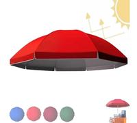 Telo di copertura per ombrellone da tavolo da mercato, telo di ricambio per ombrellone da giardino rotondo, 8/10 stecche ombrellone da giardino resistente allo sbiadimento(Red 3.2m/10ft 8 Ribs)