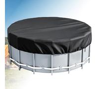 Telo di copertura rotondo per piscina, coperture solari per piscine fuori terra, installazione/rimozione efficace, copertura per piscine fuori terra, vestibilità aderente(Black,D457cmxH20cm)