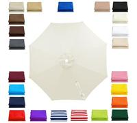 Telo di Copertura Universale per ombrellone da Esterno con 8 Stecche, Impermeabile, di Ricambio per ombrelloni da 2 m/2,5 m/3,5 m/4 m, con Protezione UV. Disponibile nei Colori Gri