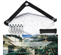 Telo di plastica Trasparente, teloni per Gazebo da 4x4 Piedi/Patio, telone in PVC Resistente con Occhielli, Telo Impermeabile e Anti-Neve, 1 Rotolo di Corde