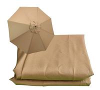 Telo Di Ricambio Copertura Per Ombrellone 2m 2.7m 3.0m, Baldacchino Sostituzione A 6 Stecche/8 Stecche, Tessuto Di Ricambio Per Ombrellone, Anti-ultravioletto(Spessore:Khaki,Size:3.0m-6 Costole)