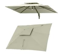 Telo di ricambio for ombrellone rettangolare 3x4m, 8 stecche, parasole da esterno a sbalzo, anti-UV, copertura di ricambio superiore(Taupe,Single top 3x4m(10' x 13'))