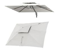 Telo di ricambio for ombrellone rettangolare 3x4m, 8 stecche, parasole da esterno a sbalzo, anti-UV, copertura di ricambio superiore(Beige,Single top 3x4m(10' x 13'))