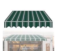 Telo di ricambio for tenda da sole, for patio, resistente ai raggi UV e all'acqua, con balza anteriore, tela di ricambio for balcone di casa (strisce verdi, 390x270 cm)(Green Stripes,90x180cm)