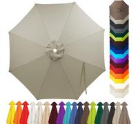 Telo di Ricambio Impermeabile per Ombrelloni con 6/8 Stecche, Adatto A Ombrelloni da Giardino da 2,3 A 3,5 Metri, Copertura Superiore Resistente per Uso Esterno, Top Color 8-Ribs 7.5FT