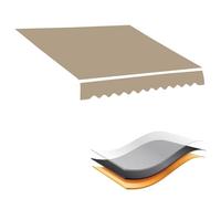 Telo di ricambio in tessuto resistente all'acqua 4, 5, 6x, con mantovana marrone (7 x 3 m), materiale resistente per uso esterno