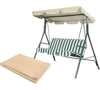 Telo di Ricambio per Altalena, Universale, Impermeabile, Resistente Ai Raggi UV, per Altalena, 2 O 3 Posti, per Parasole, Amaca da Esterno, Beige, 249x185x18CM