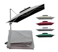 Telo Di Ricambio Per Ombrellone A 2 Livelli Da Giardino A 8 Stecche, 3x3 M 2,5x2,5 M Copertura Di Ricambio Per Ombrellone A Sbalzo Quadrato Parasole E Parapioggia Antiultravioletto(Grays,2.5x2.5m)