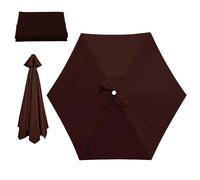 Telo di Ricambio per Ombrellone da Esterno 6/8 Stecche, Tessuto di Ricambio Rosa per Ombrellone da Patio, Telo di Ricambio per Ombrellone da Esterno per Giardino Prato(Caffè,6Ribs-2.70m/9.0ft)