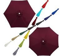 Telo di Ricambio per ombrellone da Esterno a 6/8 Stecche, Ideale per mercati, Cortili, spiagge, con Protezione Anti-UV e Resistente allo sbiadimento (3 m/10 Piedi, Colore caffè).
