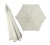 Telo di ricambio per ombrellone da giardino, 2.0m/2.7m/3.0m, 6 Costole/8 costole per esterni Copertura Di Ricambio Per Ombrellone, Ombrellone di ricambio per patio (solo baldacchino)(Colore:Bianco,Mis