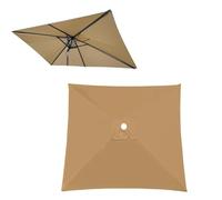 Telo Di Ricambio Per Ombrellone Quadrato 3x3.0m, Telo Per Ombrellone Da Giardino A 6 Stecche, Baldacchino Di Ricambio Parasol Protezione UV(Khaki,2x2m/6.5ftx6.5ft)