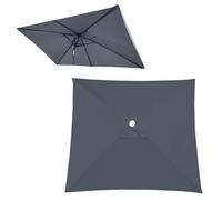 Telo Di Ricambio Per Ombrellone Quadrato 3x3.0m, Telo Per Ombrellone Da Giardino A 6 Stecche, Baldacchino Di Ricambio Parasol Protezione UV(Gray,2x2m/6.5ftx6.5ft)