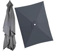 Telo di Ricambio per Ombrellone Rettangolare 3x2m 3x3.0m, Copertura Di Ombrellone da Giardino a 4/6/8 Stecche in Poliestere, Protezione UV 50+(Gray,1.9 m x 1.25 m)