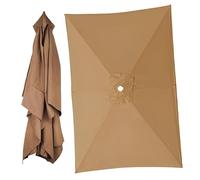 Telo di Ricambio per Ombrellone Rettangolare 3x2m 3x3.0m, Copertura Di Ombrellone da Giardino a 4/6/8 Stecche in Poliestere, Protezione UV 50+(Khaki,2.10 m x 1.40 m)