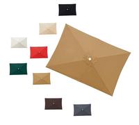 Telo di Ricambio per Ombrellone Rettangolare 3x2m 3x3.0m, Copertura di Ombrellone da Giardino a 4 6 8 Stecche in Poliestere(Khaki,1.9x1.25m)