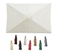 Telo Di Ricambio Per Ombrellone Rettangolare 3x2m 3x3.0m, Panno Di Ricambio Per Ombrellone Da Giardino A 4/6/8 Stecche In Poliestere, Protezione UV 50+(White,2.7x2.7m)