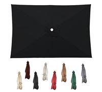 Telo Di Ricambio Per Ombrellone Rettangolare 3x2m 3x3.0m, Panno Di Ricambio Per Ombrellone Da Giardino A 4/6/8 Stecche In Poliestere, Protezione UV 50+(Black,2.7x2.7m)