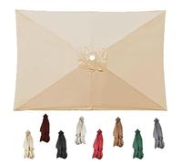 Telo Di Ricambio Per Ombrellone Rettangolare 3x2m 3x3.0m, Panno Di Ricambio Per Ombrellone Da Giardino A 4/6/8 Stecche In Poliestere, Protezione UV 50+(Beige,1.9x1.25m)