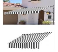 Telo di ricambio per parasole impermeabile resistente ai raggi UV di alta qualità, 180 g/m², 100% poliestere, copertura superiore (colore: grigio e bianco, dimensioni: 285 cm)