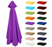 Telo di ricambio per Parassole, Copertura di Sostituzione per Ombrellone a 6/8 Stecche, Tessuto in Poliestere anti-ultravioletto e Impermeabile, Solo Tettoia, Il telaio non è incluso(Purple,10FT/3.0M-