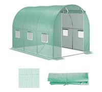 Telo di Ricambio per Serra da Giardino 3x2x2 m con 6 Finestre e Porta Avvolgibile Verde