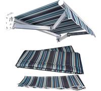 Telo Di Ricambio Per Tenda Da Sole 300x250cm Retrattile Manuale Tessuto Di Ricambio Per Tenda Parasole, Tettuccio Parasole Copertura Superiore Di Ricambio In 280 G/m² Poliestere(Blue,3x2m/10x6.5ft)